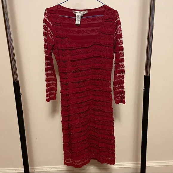 Max Studio Red Lace Dress - Picture 1 of 3